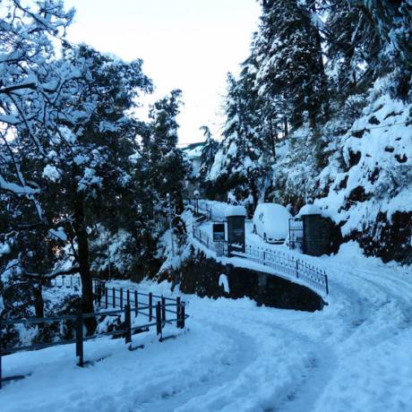 Roads of Mussoorie after snowfall