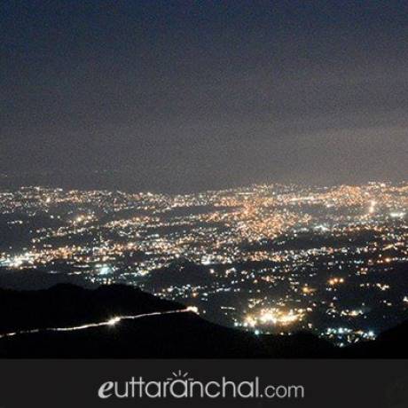 Night view of Dehradun from Mussoorie.