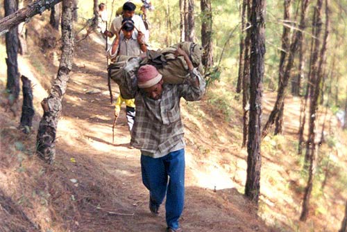 Villagers Carrying heavy loads